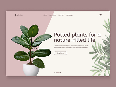 Plant Store Design Concept concept design ecommerce flowers home decor homepage minimal online store pastel colors plants simple ui ux web design website