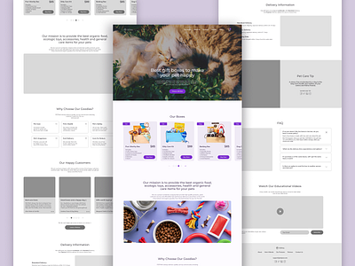 Pet Products - Landing Page Prototype & Design Concept animals cats clean concept design dogs landing landing page landing prototype monochromatic pet care pet products pet store prototype purple ui ux uxui web design website