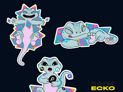 Ecko the ETH Gecko ethereum illustration sticker