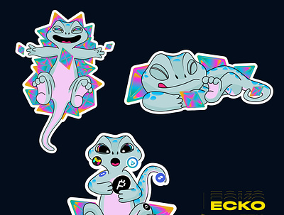 Ecko the ETH Gecko ethereum illustration sticker