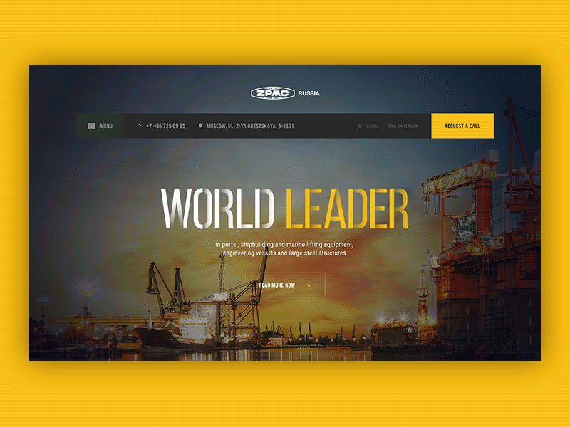 Construction Corporation Website clean corporate design simple ui ux website