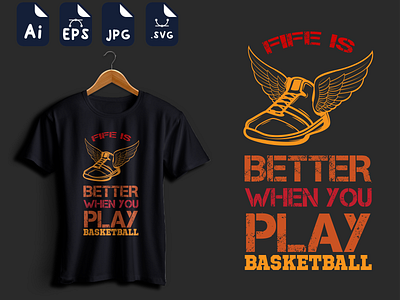 fife is better when you play basketball basketball illustraion t shirt t shirt design t shirts typography