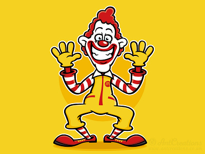 Ronald McDonald Cartoon cartoon character clown illustration vector vector illustration