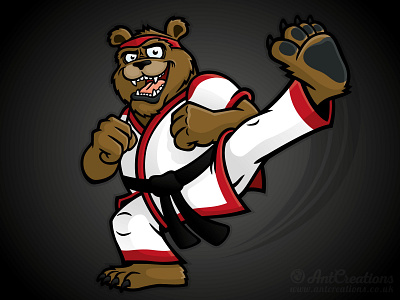 Martial Arts Bear bear cartoon illustration karate martial arts vector vector illustration