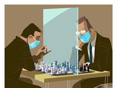 Michael Meister for ETH Globe artwork chess chess players conceptual art conceptual illustration covid digital editorial editorial art editorial illustration health illustration illustration agency illustration digital illustrationart illustrationartist illustrator masks people social distance