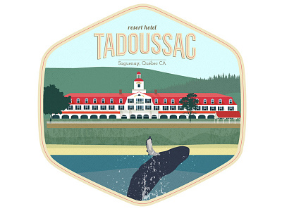 travel tag #1 canada illustration quebec tadoussac travel tag vintage whale