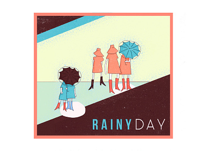 Rainy day illustration illustrator rain umbrellas