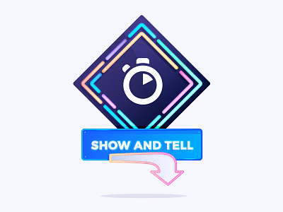 Show & Tell algolia community illustration neon search sign