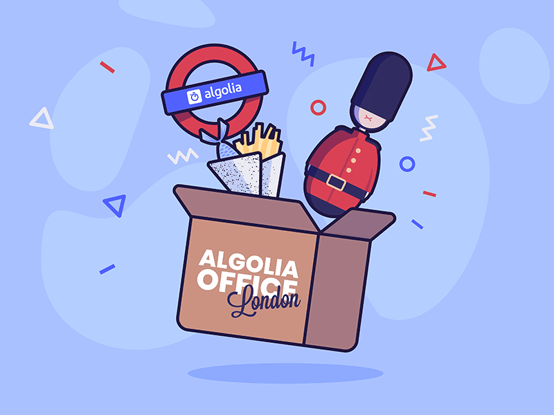 Algolia London and NYC offices algolia illustration london new york city nyc offices search
