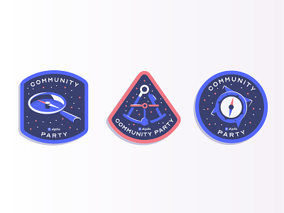 New Algolia Community party stickers algolia community compass exploration illustration magnifying glass navigation search space stickers