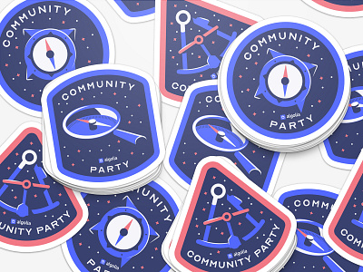 Algolia Community Party Stickers algolia compass exploration illustration magnifying glass navigation search stickers