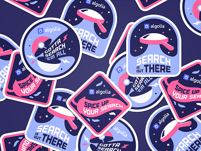 New Dev stickers algolia illustration magnify glass pokeball pokemon pop culture search spice sticker xfiles