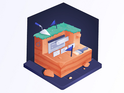 Search and Content Discovery algolia archeology discovery fossil illustration isometric search vector