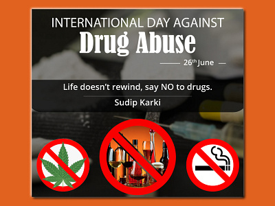 International Day Against Drug Abuse app branding design drug abuse illustration international day june 26 june26 logo nepal typography ui ux vector