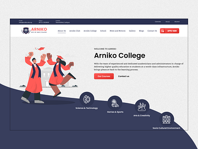 Arniko College: Web design for college apply now arniko branding button college college web concept design graphic design illustration logo mockup nepal nepali typography ui ux vector web web design