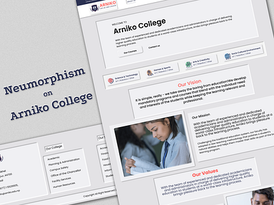 Arniko College: Neumorphism on College web design