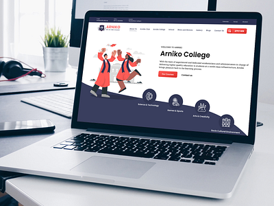 Arniko College: Mockup for College web design arniko branding college design graphic design illustration institution laptop logo macbook mockup nepal nepali qibuz sudip typography ui ui ux ux vector