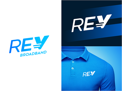 REV Broadband logo movement speed technology telecom telecommunication