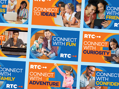 RTC Connect Campaign family friends telecommunications typogaphy