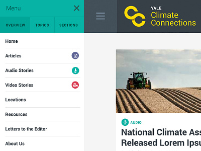 Yale Climate Connections climate editorial news nonprofit web design web design