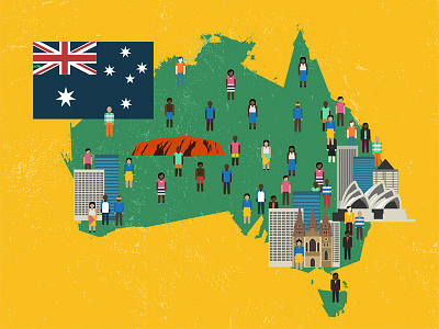 Illustration australia illustration map