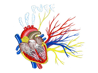 Guache illustration heart illustration