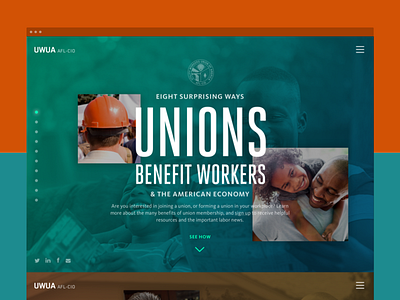 UWUA Minisite microsite minisite nonprofit trade union web design website