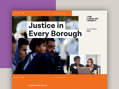 Legal Aid Society Digital Annual Report annual report microsite nonprofit web design