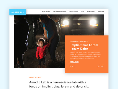 Amodio Labs website nonprofit university web design website