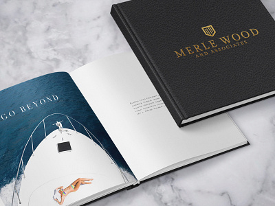 Merle Wood Logo Option branding concept logo luxury mockups yachting