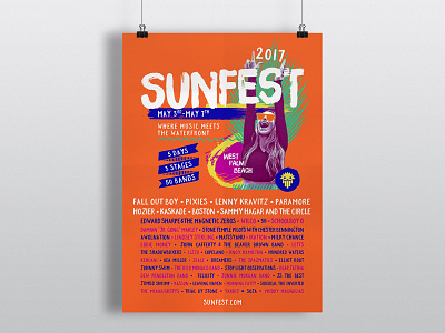 SunFest Lineup Poster lineup music festival poster sunfest tropical waterfront west palm beach