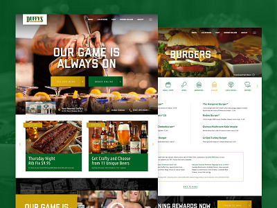 Duffy's Sports Grill bar florida menu online order sports ui ux website