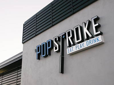 PopStroke Logo agency branding florida golf graphic design logo marketing typography