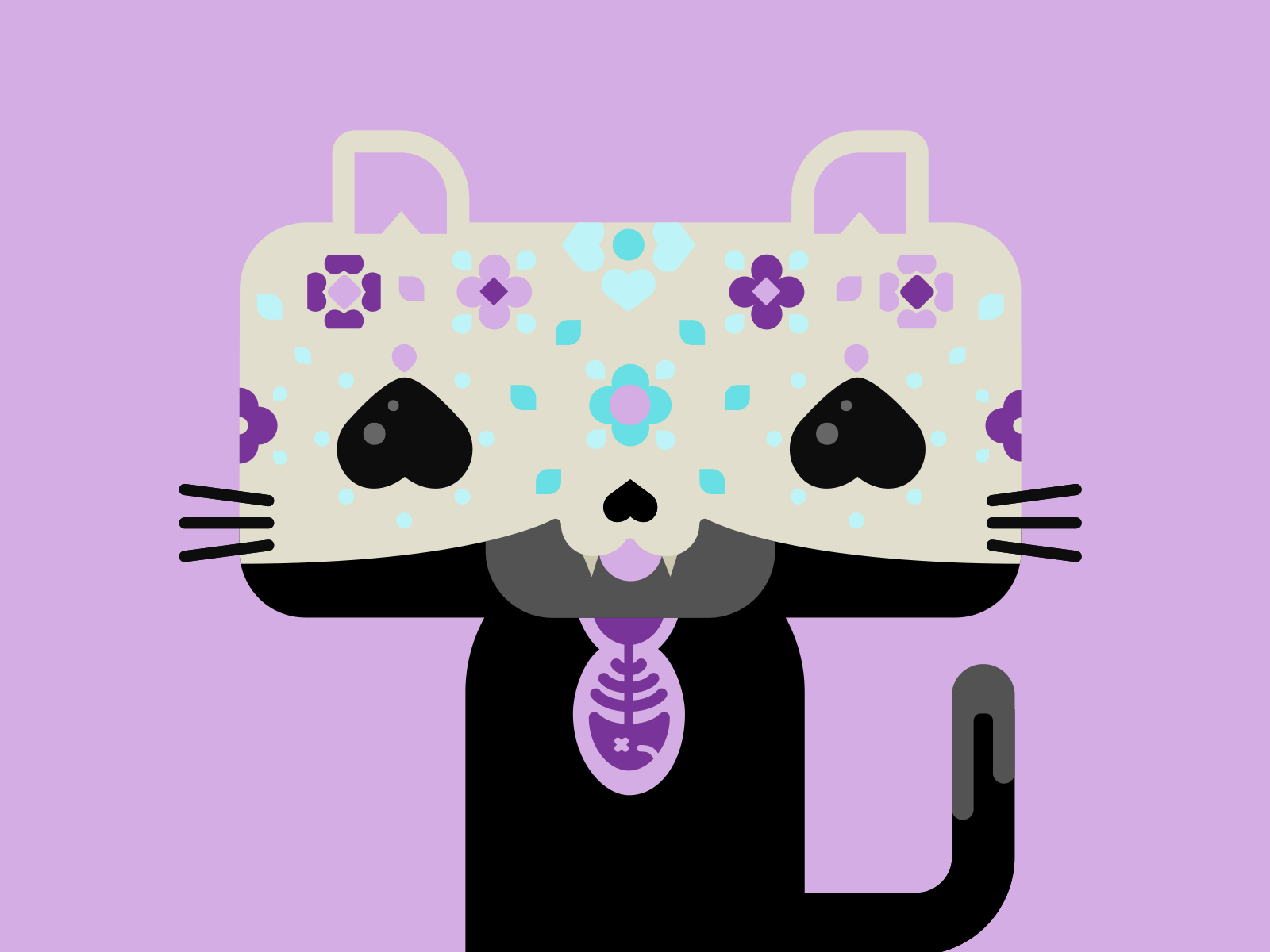 Skull candy cat candy cat illustration skull vector