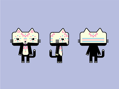 Character design cartoon cat character character design illustration mexico skull