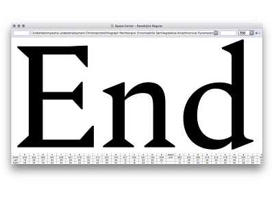 End metrics robofont typography