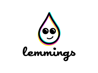 Lemmings Logo ai branding cmyk colors drop identity incubator lemmings lettering logo logotype smiley