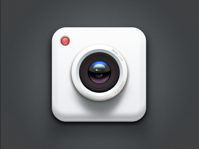 Camera Icon app application blue cam camera clean icon ios iphone lens polaroid purple shutter white