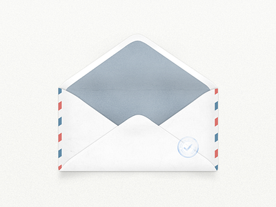 Envelope airmail blue envelope fold icon invitation letter mail message red stamp