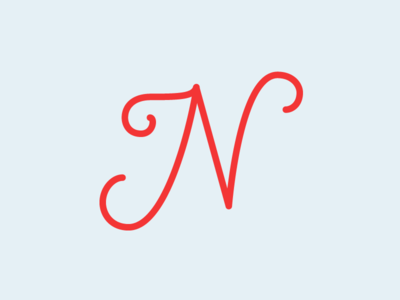 36 Days of Type – N drop cap lettering monoline script type typography