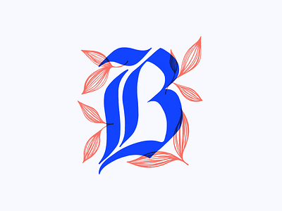 B // 36 Days of Type b blackletter color leaves letter lettering overlay type