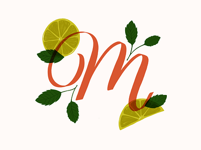 M is for Mojito // 36 Days of Type 36 days of type brush lettering brush script lettering lime m mint mojito script