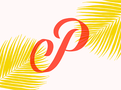 P // 36 Days of Type brush lettering brush script lettering p palms script tropical