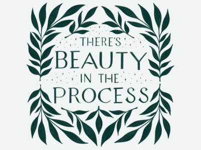 Beauty in the Process botanical illustration handlettering lettering magical procreate stars