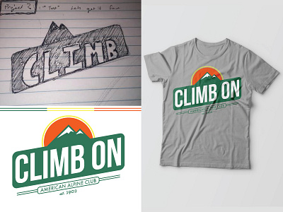 American Alpine Club Shirt Design mountain peak rock climbing shirt