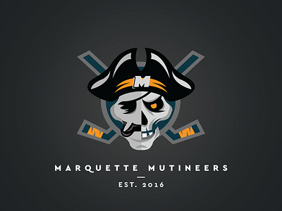 Marquette Mutineers Logo branding hockey identity kraft hockeyville usa marquette michigan vector