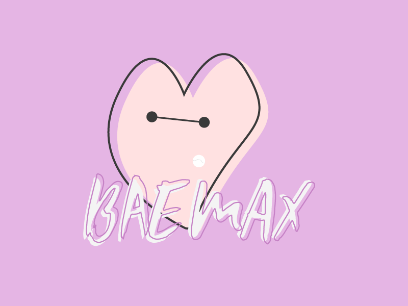 Happy Valentine's Day! pen tool illustrator baymax disney typography vector valentines