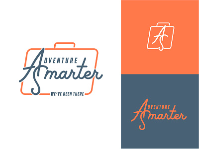 Adventure Smarter (Final) brand design identity illustrator logo suitcase travel typography vector