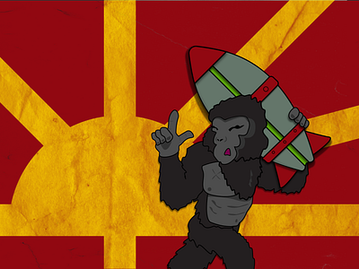 Gorilla Bomb animals bomb characterdesign communism flag gorilla gorilla logo illustration missle shozda