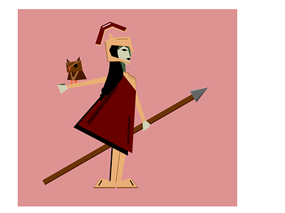 Athena athena characterdesign design goddess greekgods illustration magic minimal mythology owl pallas shozda spear wisdom